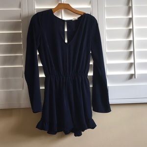 Urban Outfitters Navy Long Sleeve Romper